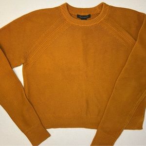French Connection, Lilly Mozart, crewneck jumper/sweater, mustard/orange, medium